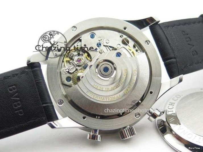 MIROTIME 0401 Casual Portuguese IW371405 ZF 1:1 Best Edition SS White Dial Silver Markers On Black Leather Strap A 7305